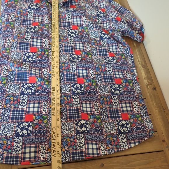 7 Downie St. Colourful Short Sleeve Clarkson Button Down Shirt SZ 8/3XL - Picture 7 of 12